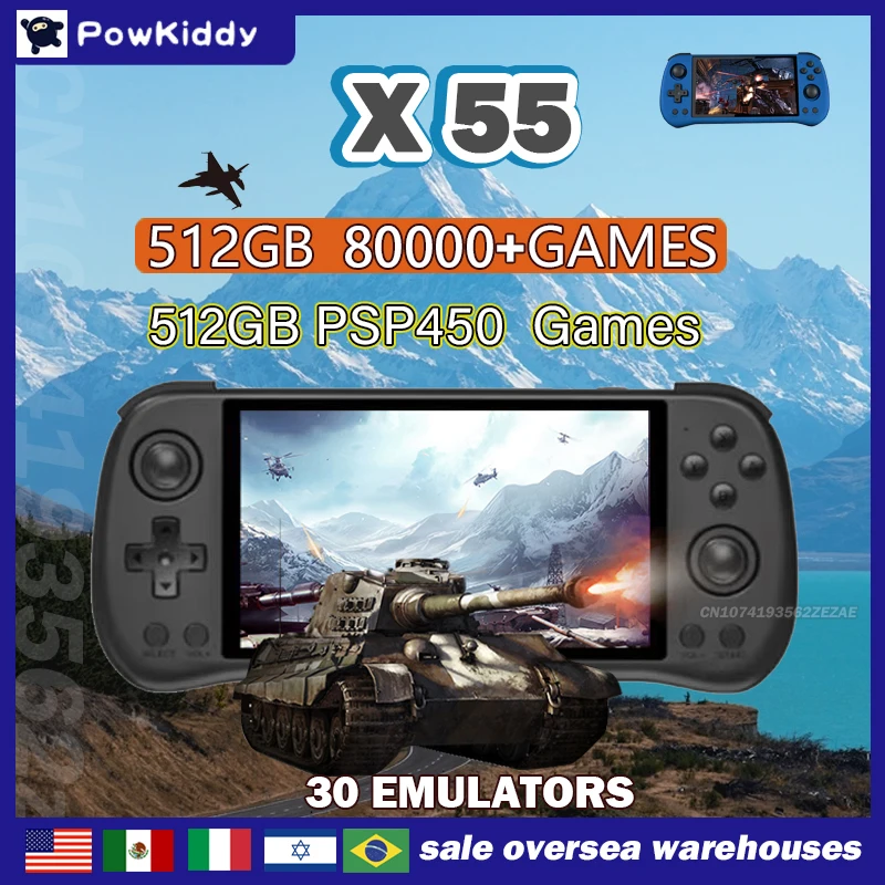 Retro Gaming Theme - 80000 게임 512G POWKIDDY X55 5.5