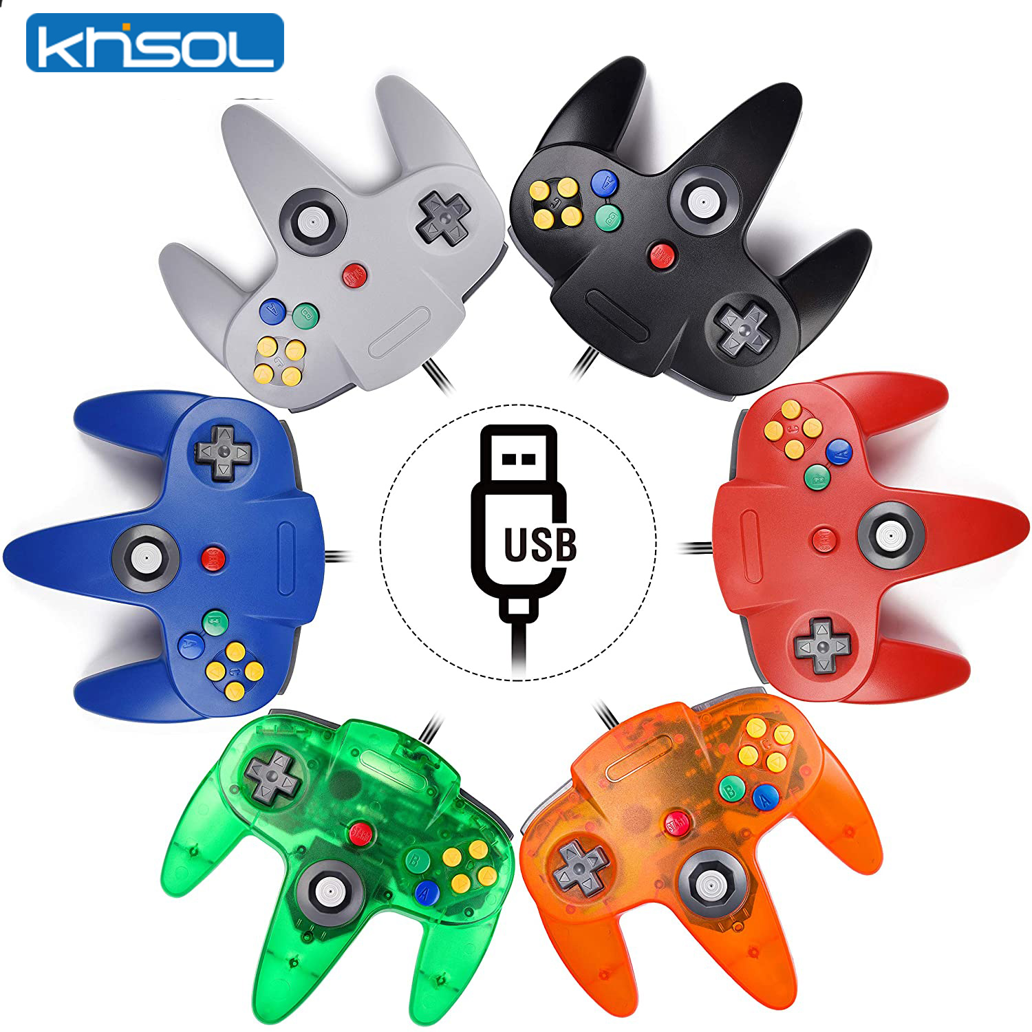 Retro Gaming Pro - N64 컨트롤러 클래식 USB 유선 원격
