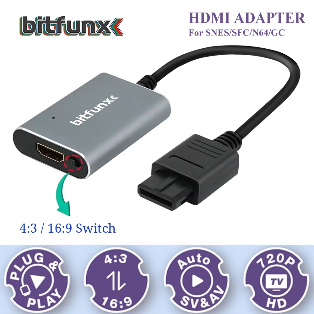 Bitfunx 720P Svideo/AV-HDMI 어댑 - Retro Gaming Pro 리뷰 및 가격