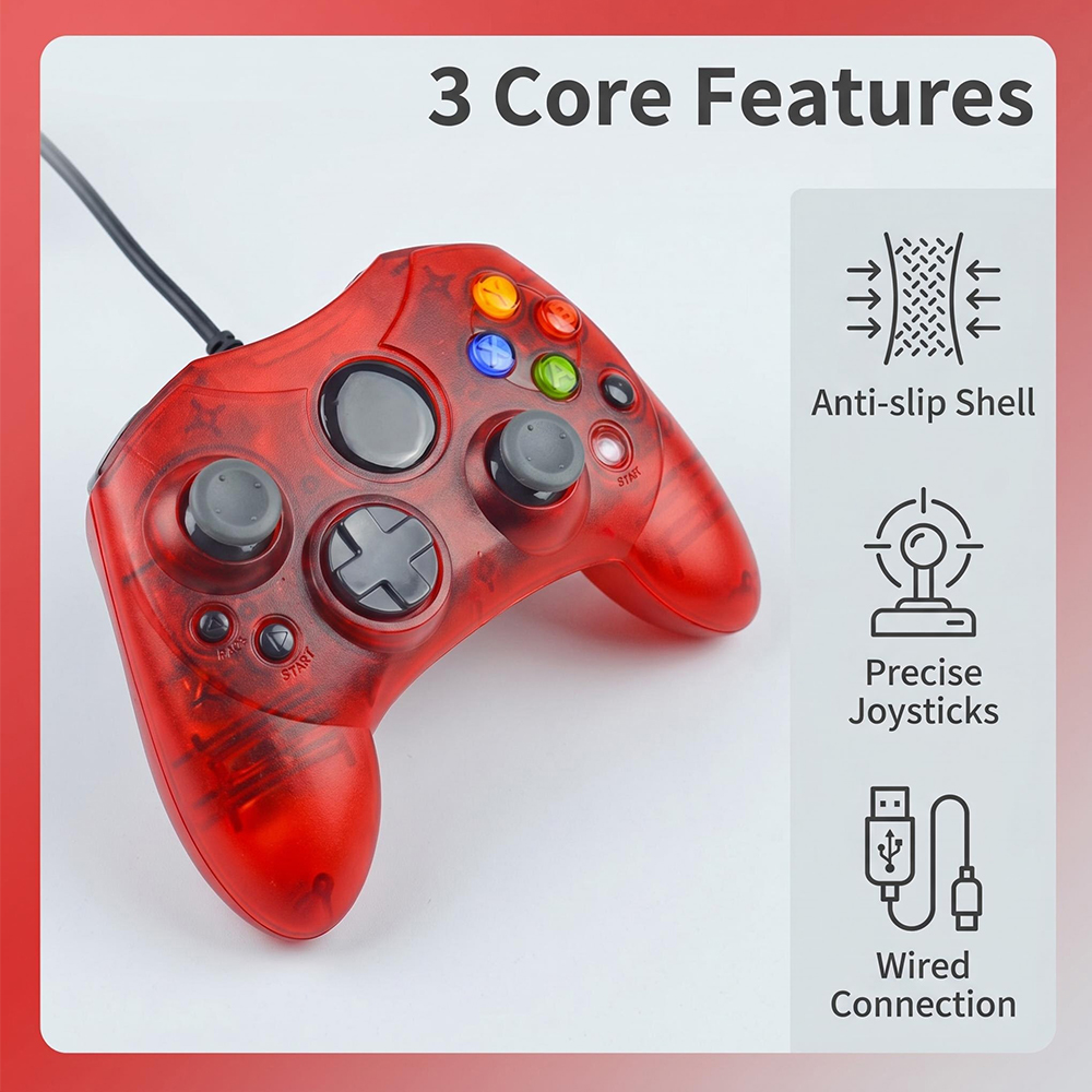 투명 1세대  유선 게임 패드 레트로 게임 전용 컨트롤 - Retro Gaming Xbox Controller 리뷰 및 가격
